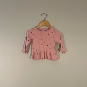 $7 ADD ON top Pink tee gray stars h&m zara cotton on baby gap janie and jack‎